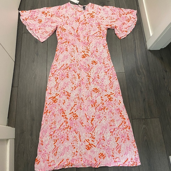 Nobody's Child Eva Pink Leopard Print Midi Dress Size 6 NWT - Picture 2 of 10